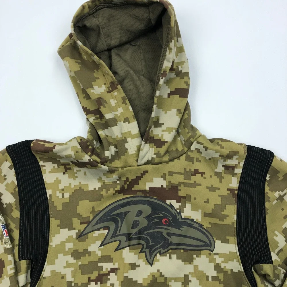 Nike Baltimore Ravens NFL Salute to Service Camo Hoodie Kids XL 18/20 Youth
